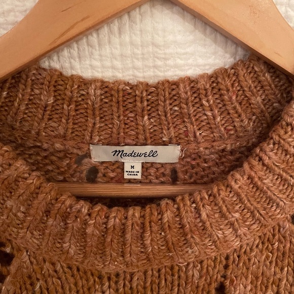 Rust colored crochet style Madewell sweater - Picture 3 of 4